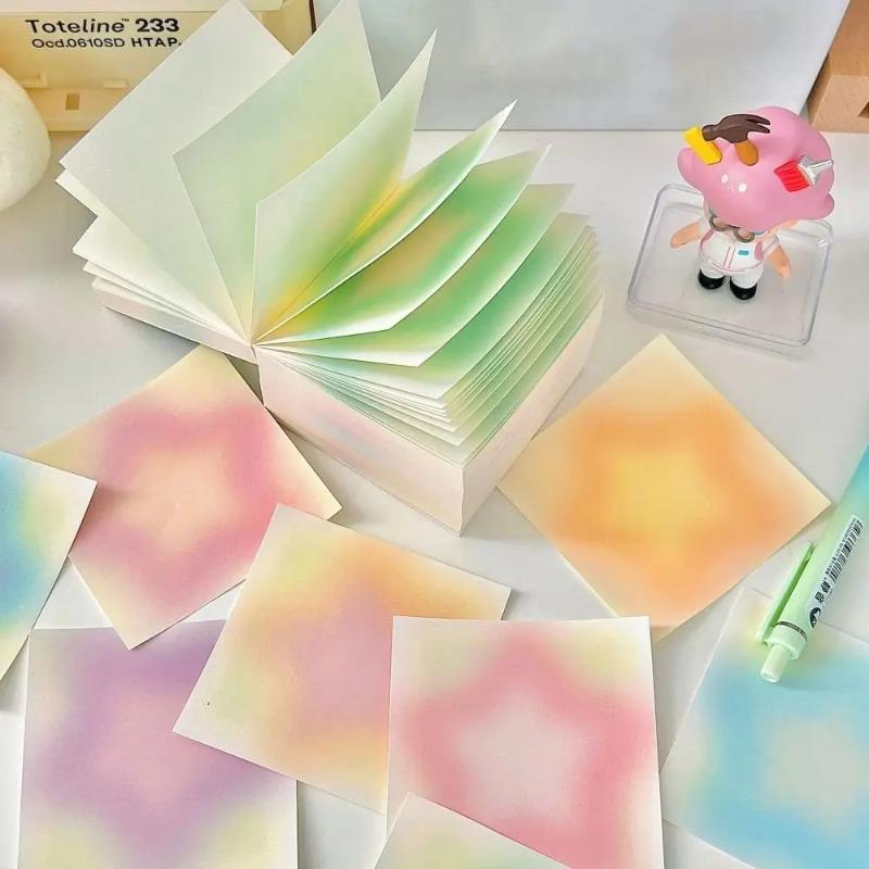 400Sheets High Quality Gradient Memo Pad Non-Sticky Dusk Sun Halo Note Paper Tearable Material Paper Stationery