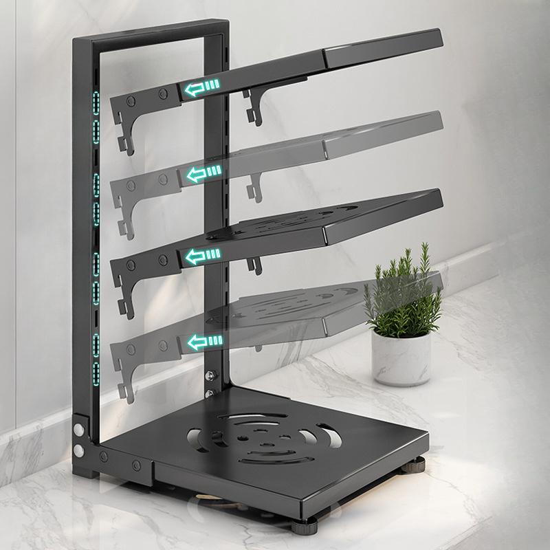 1pc Kitchen Tiered Multi-tier Shelf, Stainless Steel Under the Sink Home Cabinet Within the Shelf, Pot Rack Special Pots and Pans Storage