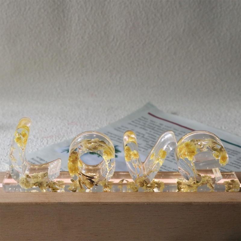 Letters Resin Mold DIY Crafts Epoxy Casting Molds Kiss Love Silicone Mould Home Decorations Handmade Valentines Day Gift