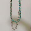 Women's High-End Vintage Pant Chain with Turquoise Beads and Black Pattern