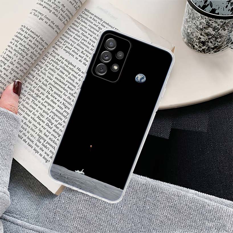Space Moon Astronaut Phone Case for Samsung Galaxy A17 A16 A15 A14 A13 A57 A56 A55 A54 A53 A37 A36 A35 A34 A33 A26 A25 A24 A23 G