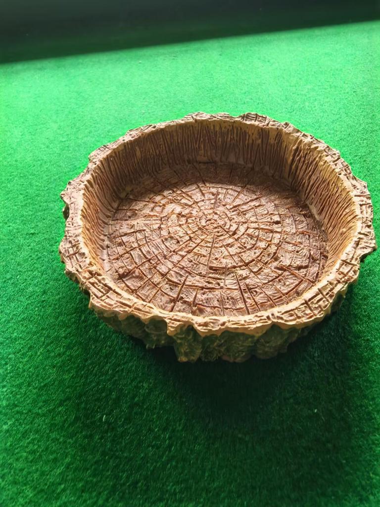 Reptilien Trinkschale: Baumstumpf-Design für Eidechsen, Schildkröten, Frösche, Geckos und Schlangen.