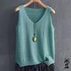 Spring/Summer Women's Knitted Ice Silk Sleeveless T-shirt New Style Strap Tank Top with Undercover