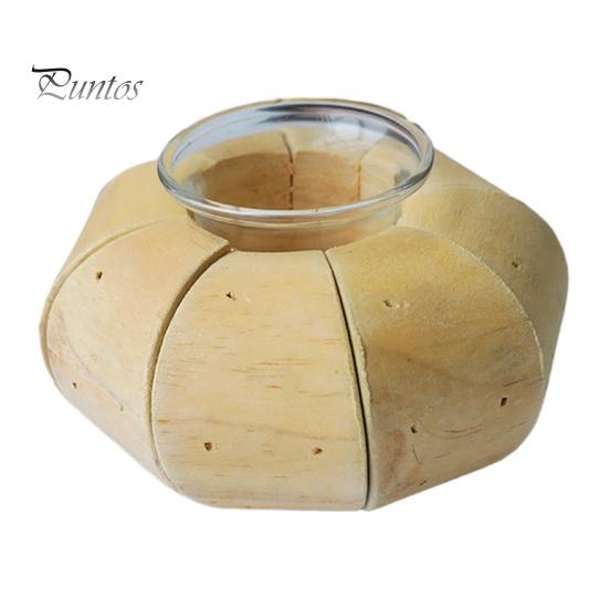 Natural Wood Candle Holder Wooden Glass Holder, Rustic Driftwood Ornament, Farmhouse Eco-friendly Tabletop Decor for Living Room Bedroom Office