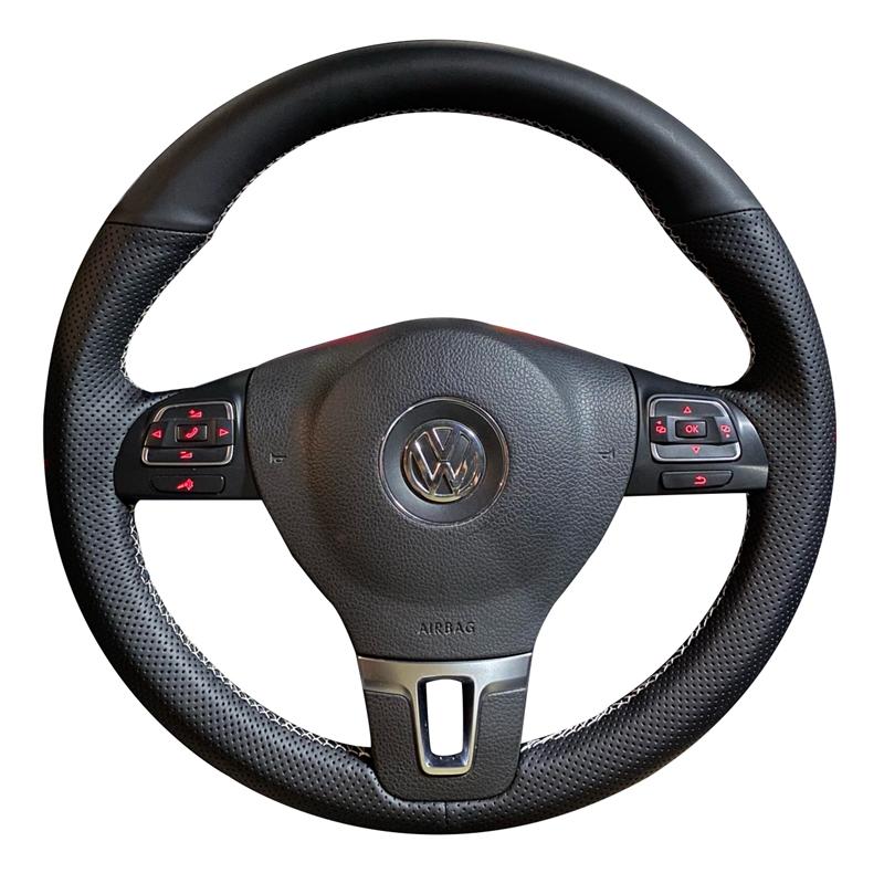 Coprivolante intrecciato per auto per Volkswagen Golf 6 Mk6 VW Polo Sagitar Bora Santana Jetta Mk6 Antiscivolo Pelle artificiale