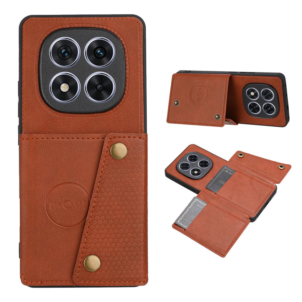 Für Xiaomi Redmi Note 15 Pro 5G (Global) Hülle mit Kartenfächern Ständer Leder + TPU Handyhülle