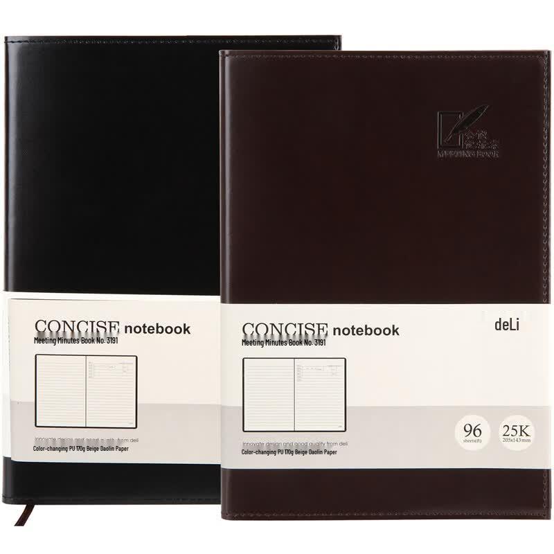Deli 3191 Leatherette Meeting Notebook