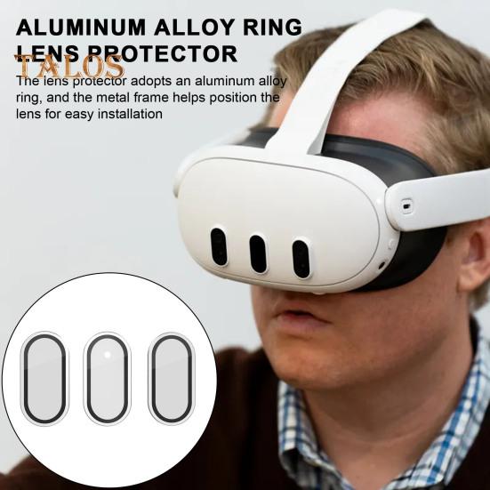 Camera Lens Protector Thin 9H Tempered Glass Anti-Scratch 360-Degree Full Coverage Camera Screen Protector Cover for Meta Quest 3