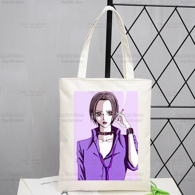 

Нана Осаки Аниме Женская посылка Холст Сумка Манга Комацу Нана Сумки Сумки на плечо Повседневная сумка с черными камнями для покупок Сумка для девочек 24*26cm