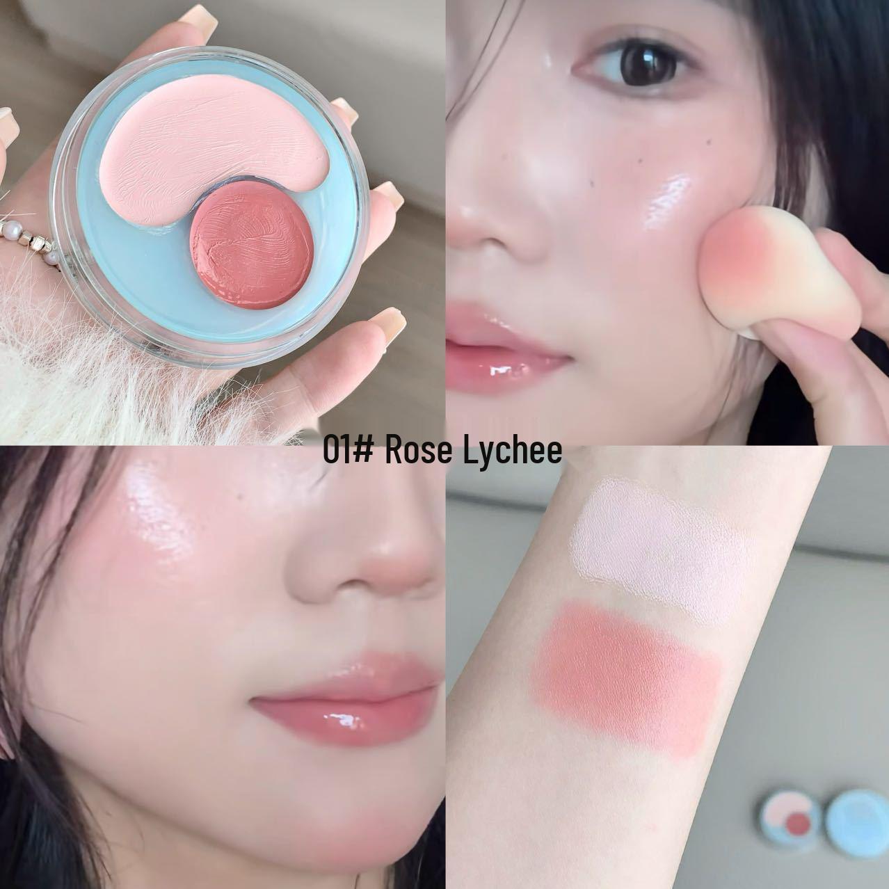 

Kakashow Водяниста двоколірна палетка рум ян: Натуральні, Освітлюючі, Зволожуючі, Стійкі Рум яна