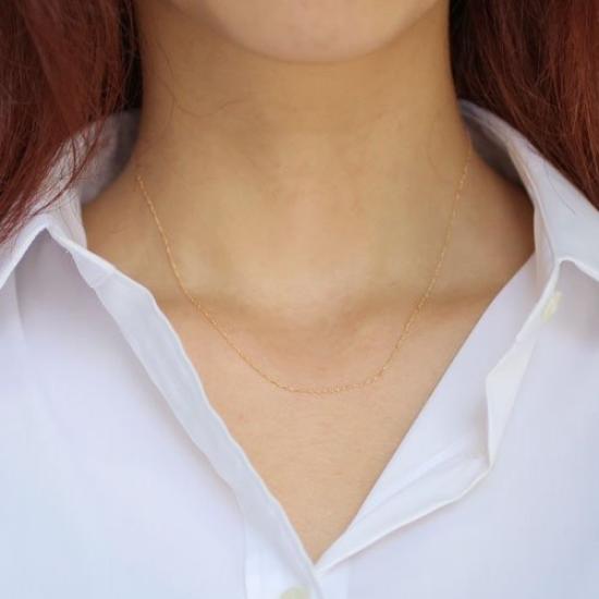 18K Gold Necklace with Screw Standard Size 40cm Chain,