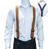 Robuste Arbeits Hosenträger 3,8 cm Breit Retro Y-Form Hosenträger Elegant mit 3 Klammern Elastische Hosen Hosenträger