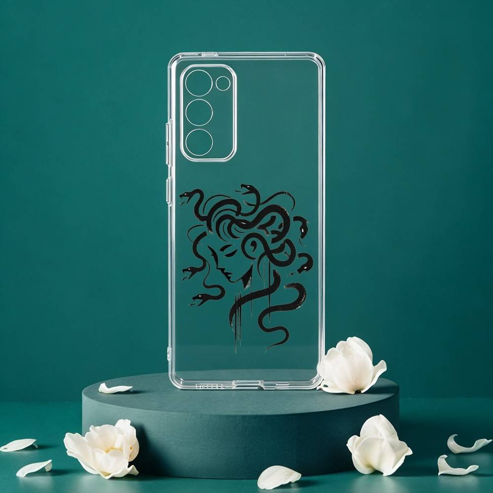 

Medusa Greek Mythology Phone Case For Samsung Galaxy S24 S25 S23 S22 S21 Plus S24 S25 Transparent Cover Case Samsung S20fe