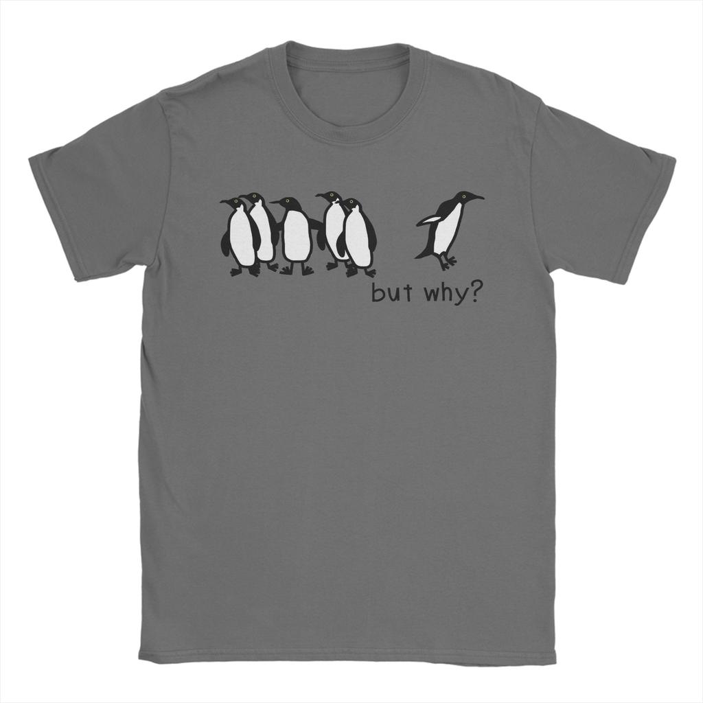 Nihilist Penguin But Why meme TShirt for Unisex Novelty Pure Cotton Tee Shirt Round Collar Short Sleeve T Shirts 6XL Tops