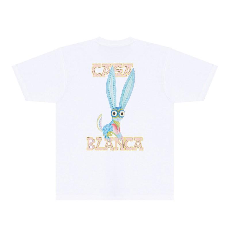 CASA Casablanca Short Sleeve T Shirt Couples Star Castle Letter Print Casual Loose Fit