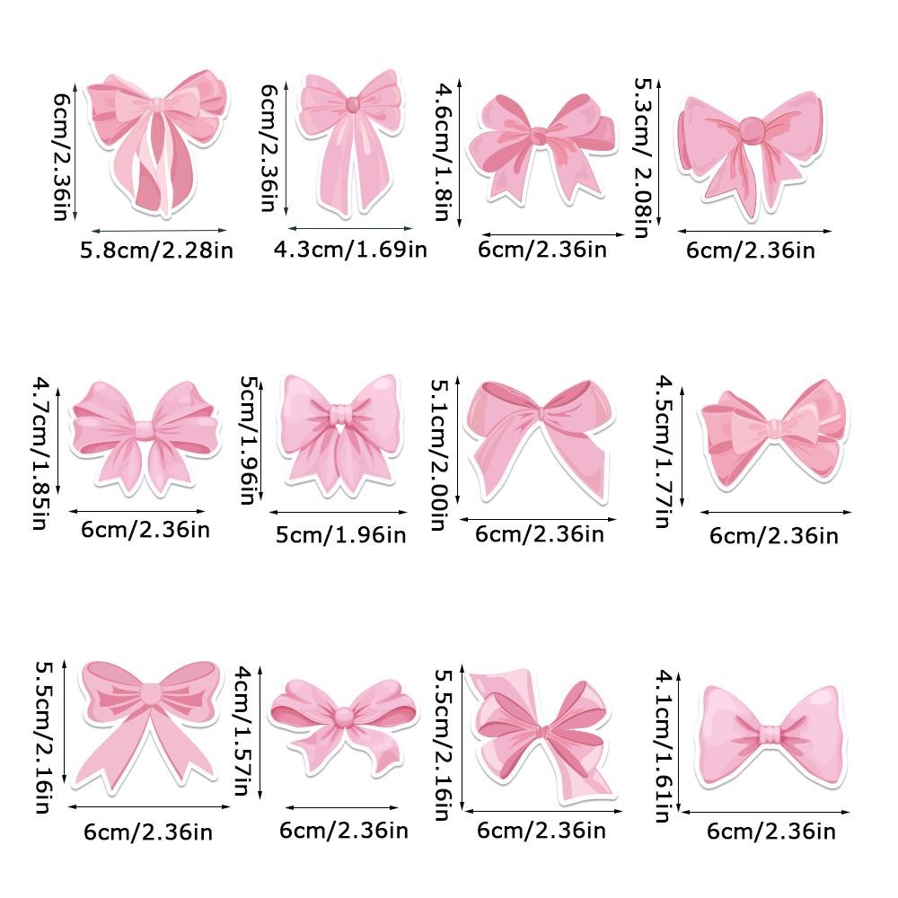 12/24pcs Pink Bowknot Cupcake Toppers Bow Tie Cake Inserts Birthday Party Wedding Party baby shower Cake Decoration Supplies
