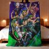 J-JoJo B-Bizarre Adventure Throw Lightweight 240g Flannel Blanket Soft Skin-friendly for Summer Cooling