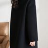 2025 Women's Plus Size Wool Blend Mid-Length Coat with Peter Pan Collar - Korean Fashion for Autumn/Winter