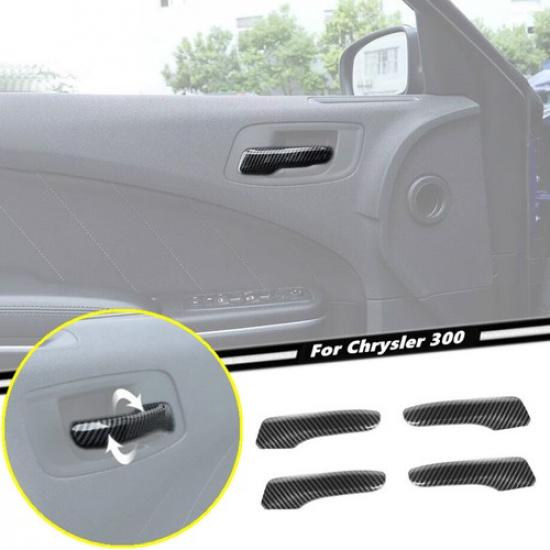 For 2011- Chrysler 300/Charger ABS Carbon Inner Door Handle Cover Trim Strip