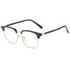 Anti-Blue Light Photochromic Semi-Rimless Retro Glasses for Eyebrows with Non-Prescription Lenses.