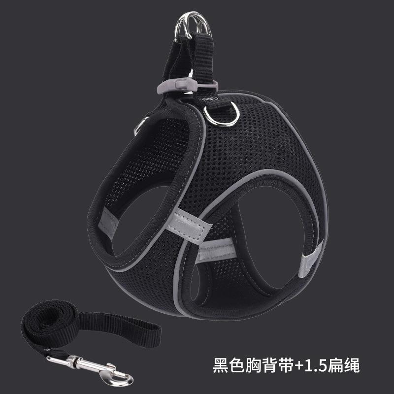 Pet supplies vest - style pet harness, reflective and breathable, cat and dog leash, dog - walking rope