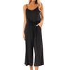 Women Casual Sleeveless V Neck High Waisted Wide Playsuits Beach Jumpsuit