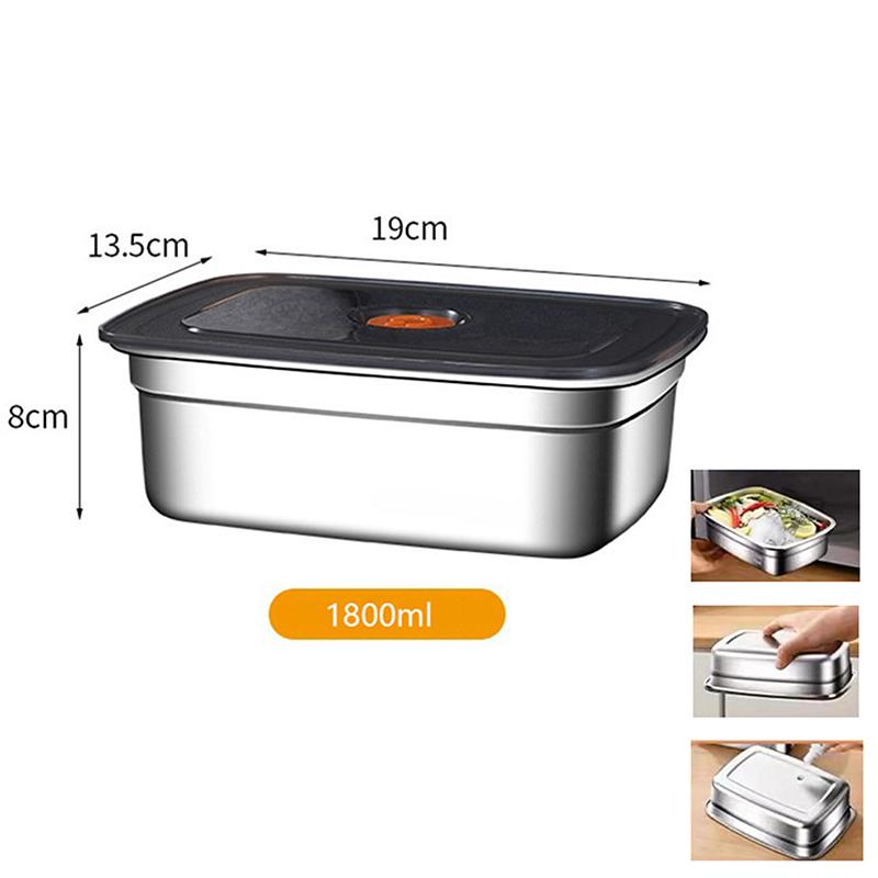 304 Stainless Steel Lunch Box With Lid Sealed Leak-Proof Bento Box Refrigerator Freezer Storage Box Outdoor Camping Lunch Box