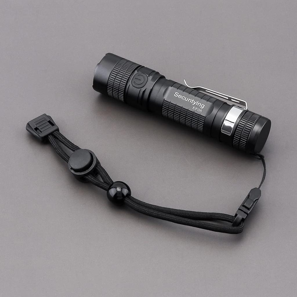 SecurityIng EF05 EDC 887 IPX6 LED Flashlight with Zoom and Power Ideal for Outdoor Night and Nighttime Repairs Sold Flashlight, Lumens, Indicator,