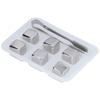 6PCS Whiskey Stones with Storage Box Stainless Steel Ice Cube Harmless Reusable Whiskey Rocks
