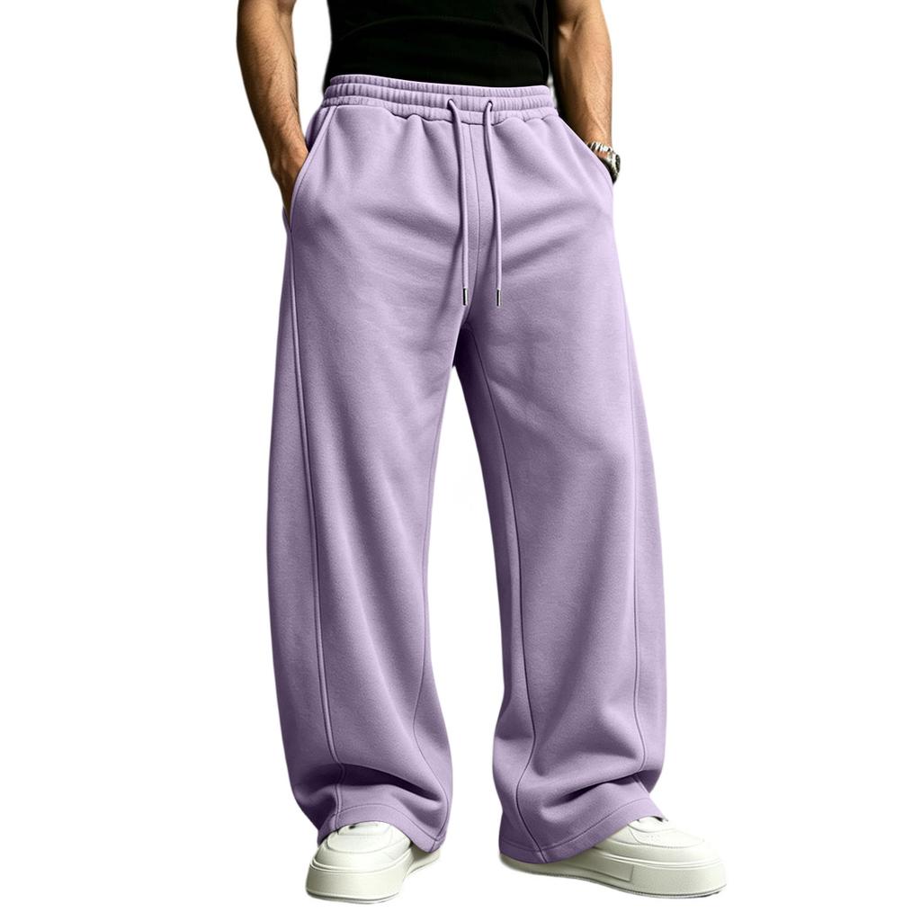 Men's Casual Sweatpants with Elastic Drawstring Waist Loose Fit Straight Leg for and Sports