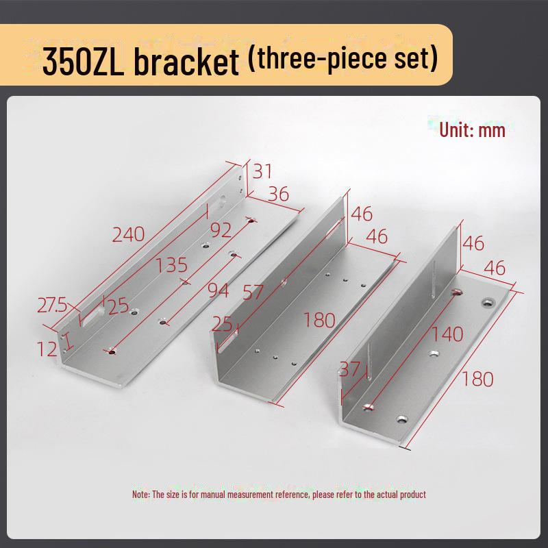 180 kg schweres Magnetschloss für eine Tür mit ZL-Halterung und 350 LC schweres elektromagnetisches Schloss für Doppeltüren mit Saugplatte für rahmenlose Glastüren.
