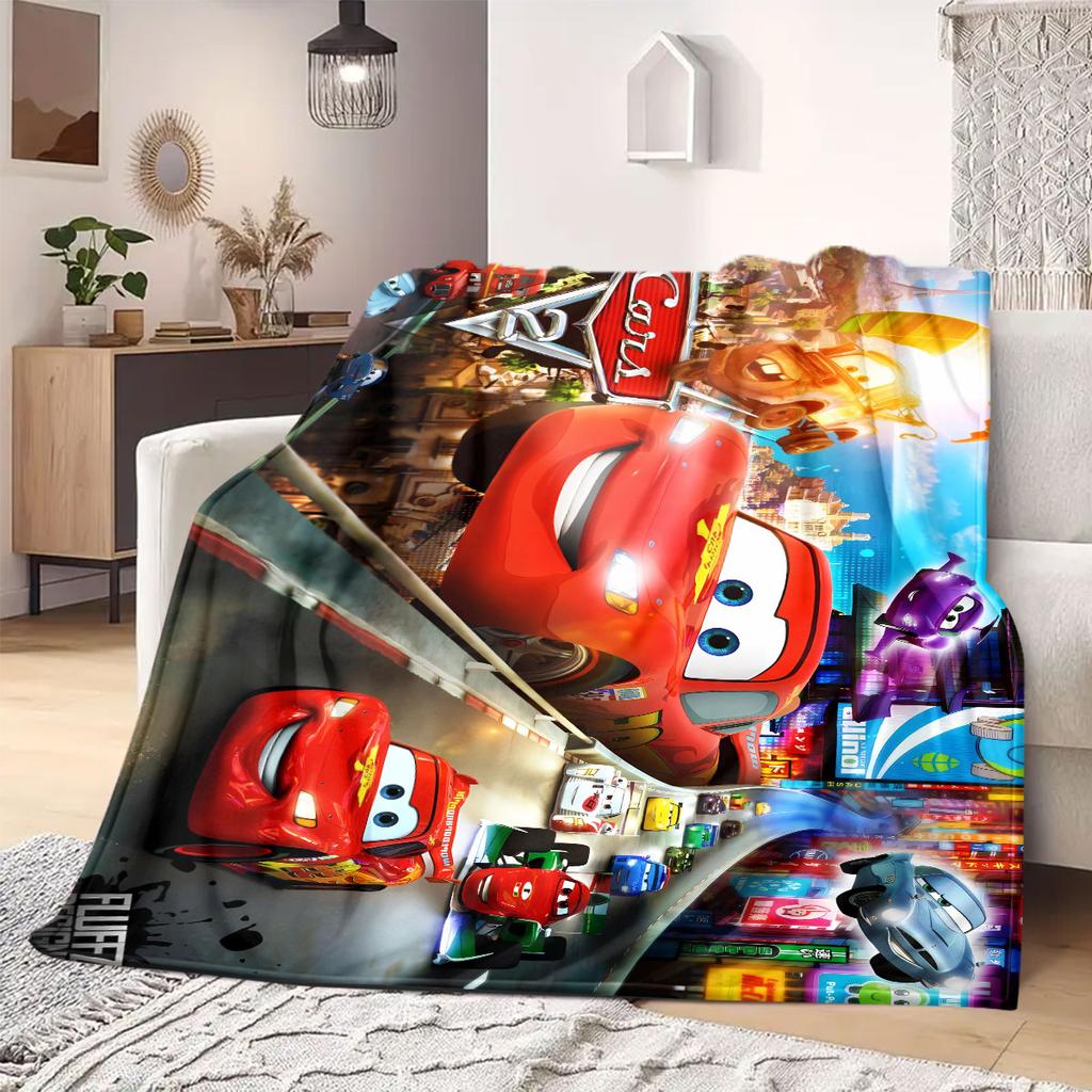 Manta de Franela con Estampado de Coches Estilo Dibujos Animados para Sofás Camas Dormitorios Sillas Viajes Pícnics Decoración del Hogar Todas las Estaciones Nuevo Set