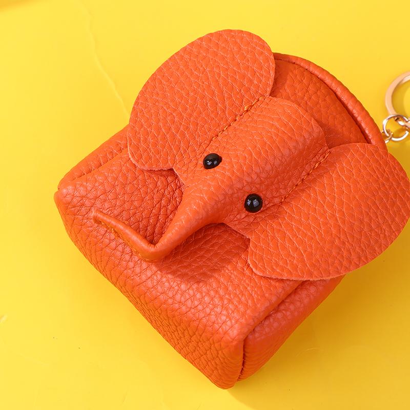 Pu Leather Elephant Money Bag Women Coin Purse With Key Ring Multifunctional Zipper Cartoon Storage Bags Key Case