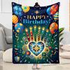 Happy Birthday Wishes Blanket Warmthful Decor Suitable for Picnics Seaside Sofa Four Seasons Multipurpose Digital Print