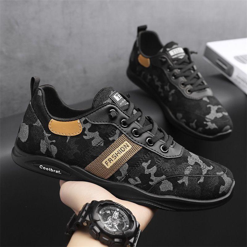 Herren Freizeitschuhe Schwarz Leicht Frühling Herbst Sneaker Canvas Herrenschuh Walking Elegant Freizeit Mode 2025 Nicht-Leder