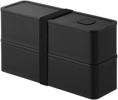 Yamazaki Torn 800 ml Smal Matlåda med B x D x 10 cm H och Frysbar Produkt 10273 Tvåvåningsventil, Svart, 18,3 cm 6,1 cm (2 nivåer), Diskmaskin,