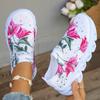 Women's Print Flower Platform Sneakers Crystal Lightweight Running Shoes for Women Breathable Knitting Sports Shoes Woman 2025