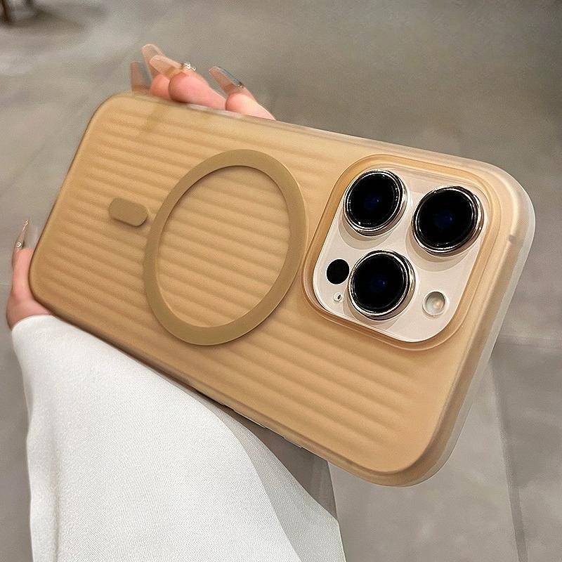 Advanced Corrugated Magnetic Suction Suitable for Apple 16proMax Mobile Phone Case Matte IPhone 15 Fall Protection Case 14