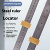1/2Pcs Carpentry Steel Ruler Positioning Limit Block Measuring Marking Gauge Protable Accurate Positioning Woodworking Tools