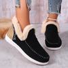 New winter women's cotton shoes large size plush thickened burrs warm snow boots flat cotton shoes