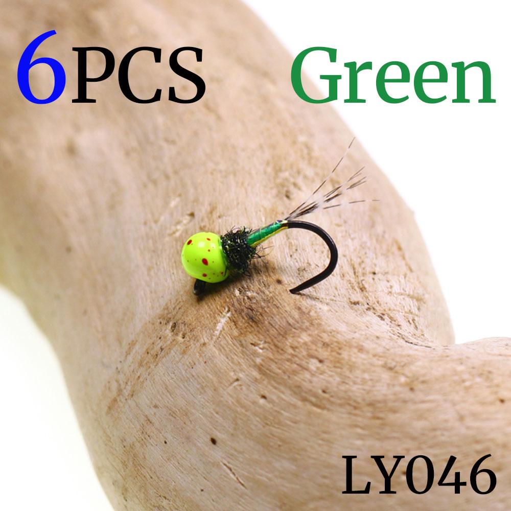 6PCS Fast Sinking Perdigon Euro Nymph Wet Fly Fishing Tungsten Bead Head Barbless Jig Hook Trout Grayling panfish Fishing Lures