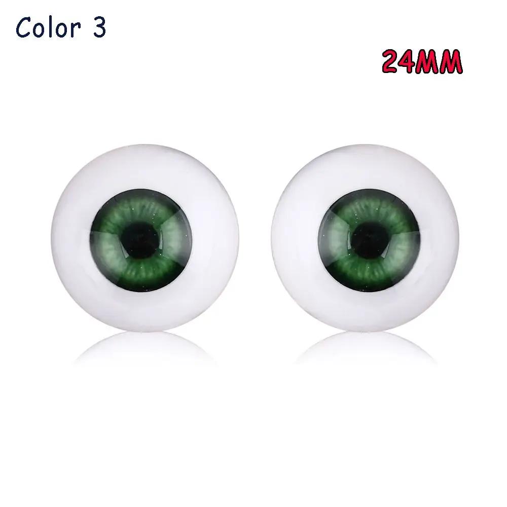 1pair 20mm 22mm 24mm Realistic Half Round Craft Accessories Acrylic DIY Eyeballs Reborn Doll Eyes BJD Mini Easy Use Simulation