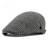 Unisex Plaid Flat Cap Japanese Retro Tweed Woolen Ivy Cap British Style Gatsby Cabbie Hat Autumn Winter Adjustable