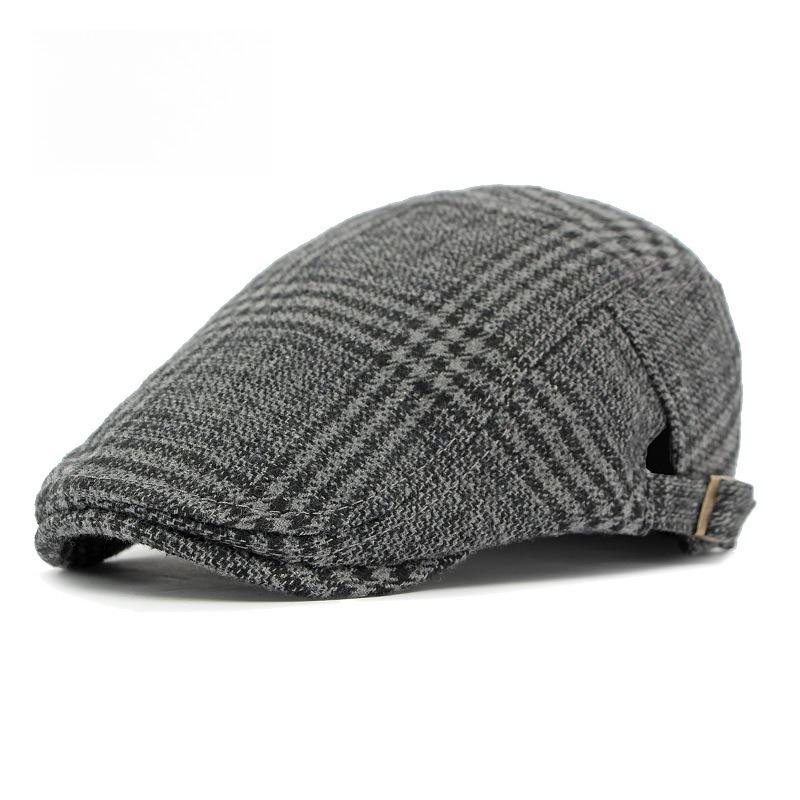 Unisex Plaid Flat Cap Japanese Retro Tweed Woolen Ivy Cap British Style Gatsby Cabbie Hat Autumn Winter Adjustable