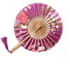 New Japanese Sakura Flower Pocket Folding Hand Fan Round Circle Party Decor Gift Bamboo Windmill Folding Fan Chinese Fans