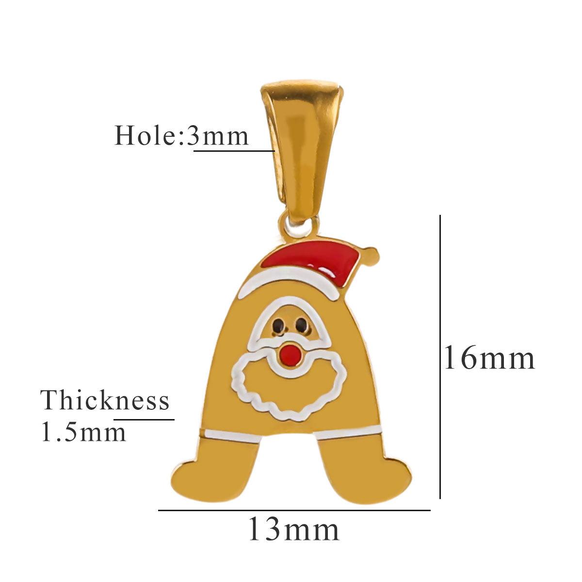 Yori 5Pcs Arrivals Stainless Steel Christmas Letter Pendant Santa Claus Cute New Trend DIY Jewelry Pendant Wholesale 2025