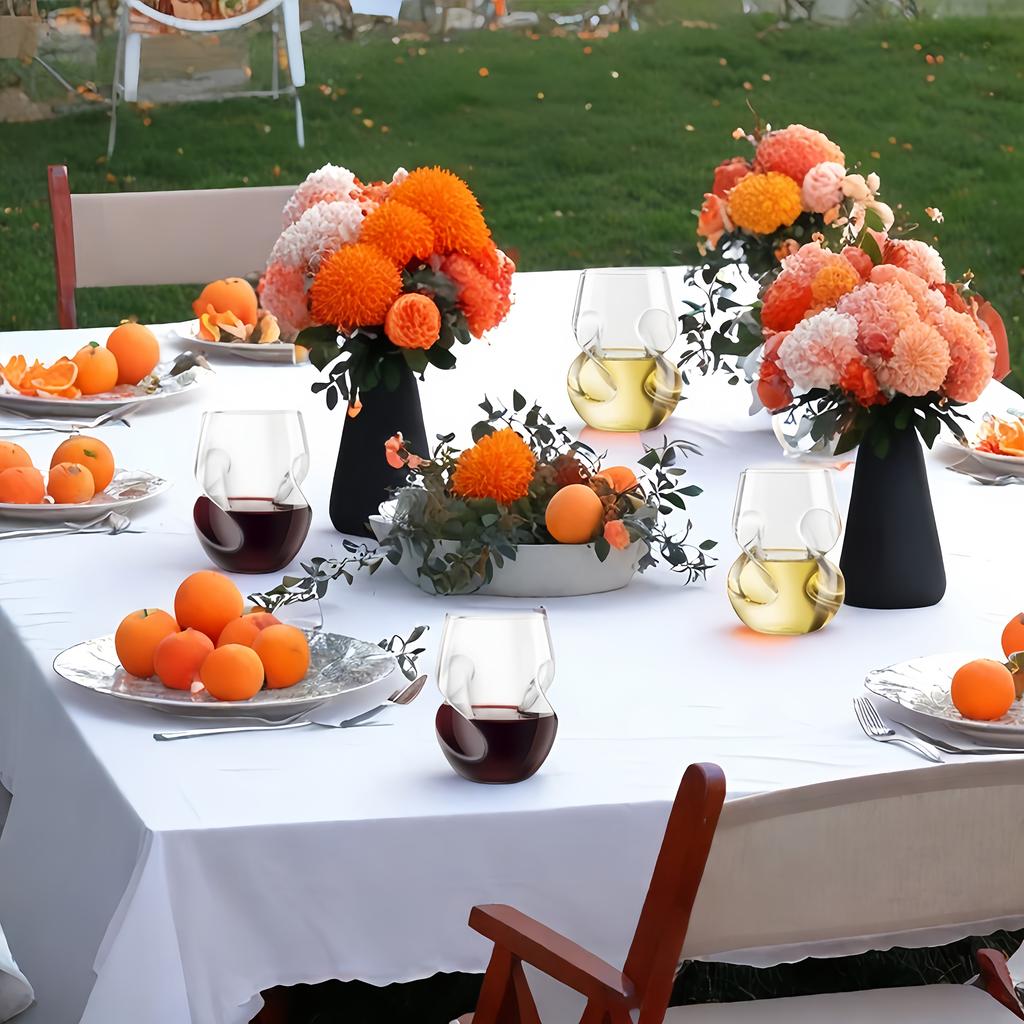 [Elegant Glasses] 4 Elegant 16oz Borosilicate Glasses | Wine Glasses, Suitable for Parties, Weddings,Picnics, Iced Coffee, Mojitos, Juice, Whiskey