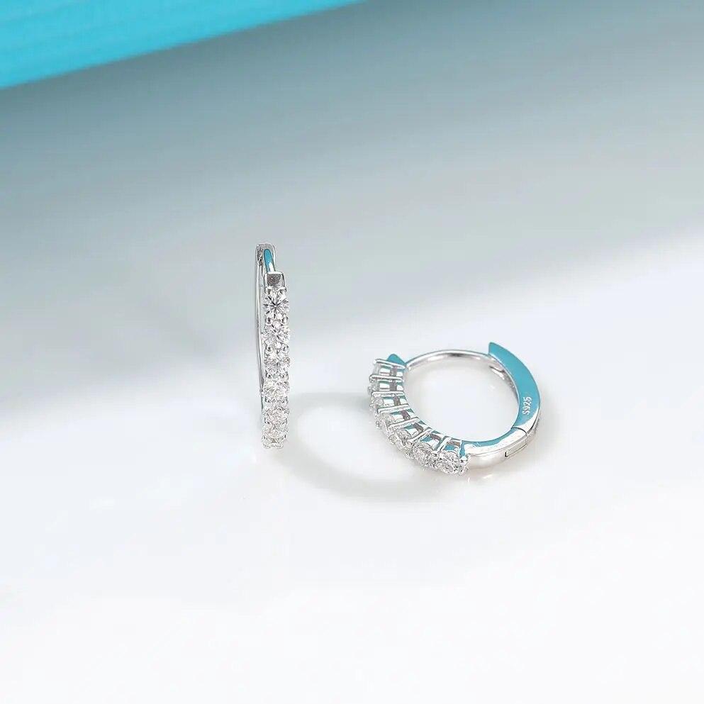 

Модная застежка для ушей из серебра 925 пробы, женская, с покрытием из белого золота, 2 мм, муассанит с бриллиантами, нестандартные модные серьги, ювелирные изделия