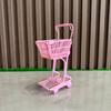 1/12 Dollhouse Mini Shopping Cart Supermarket Shopping Basket Model Dollhouse Supermarket Decoration Accessory Pretend Play Toy
