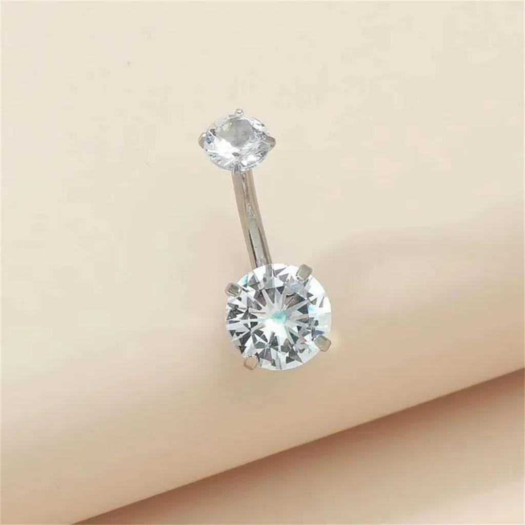 7Pcs Stainless Steel Zircon Navel Ring Set Beach Body Piercing Jewelry Gift For Women